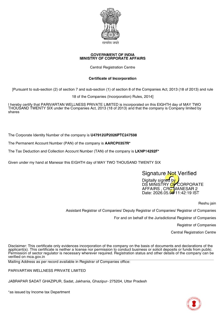 Certificate of Incorporation