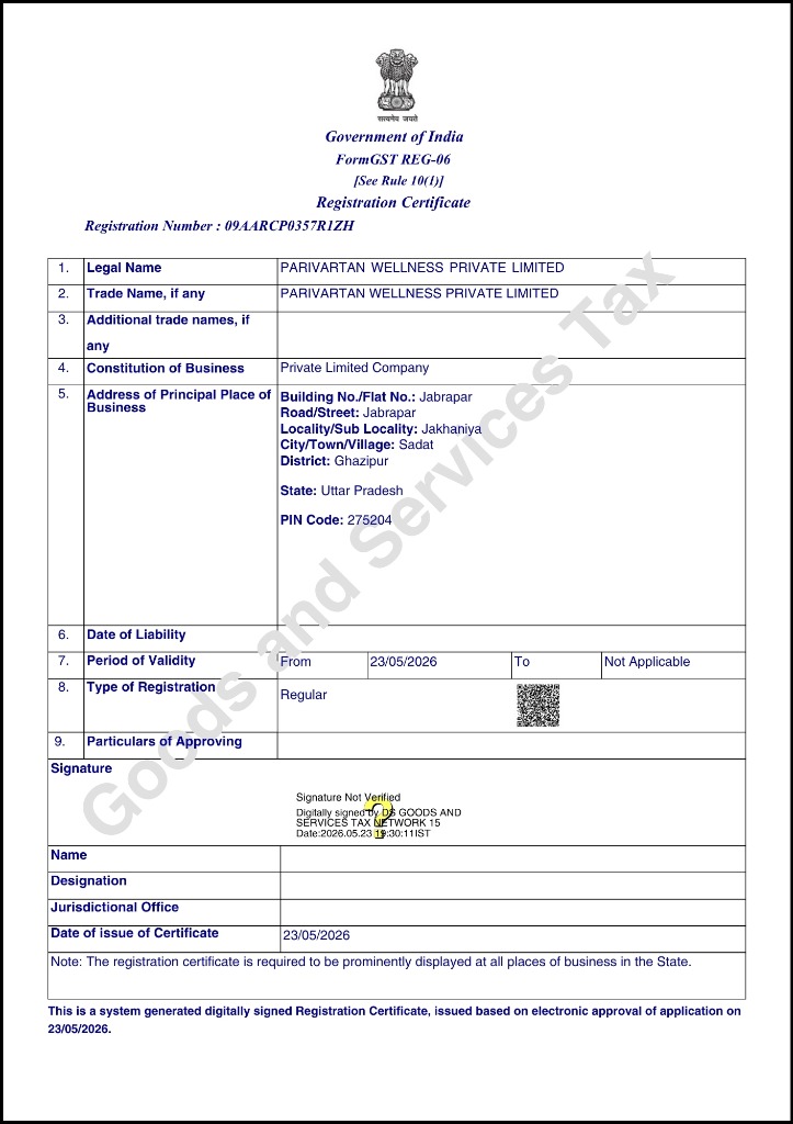 GST Registration Certificate