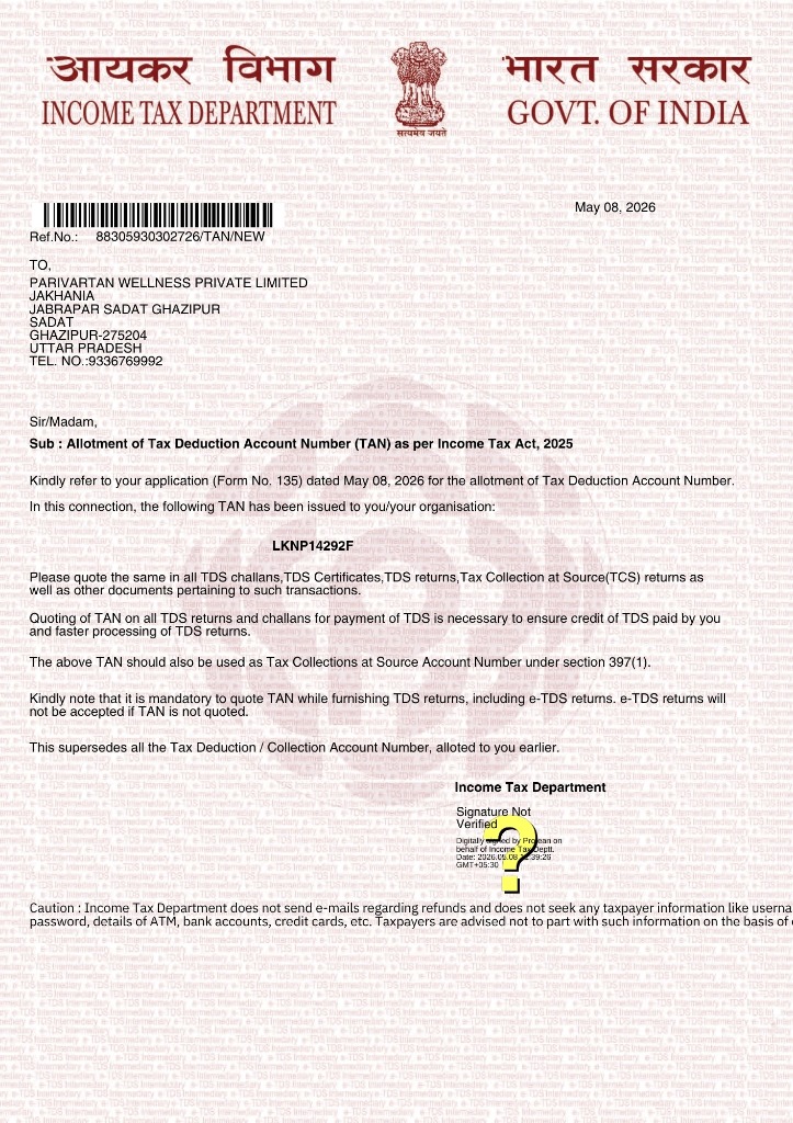 TAN Allotment Letter